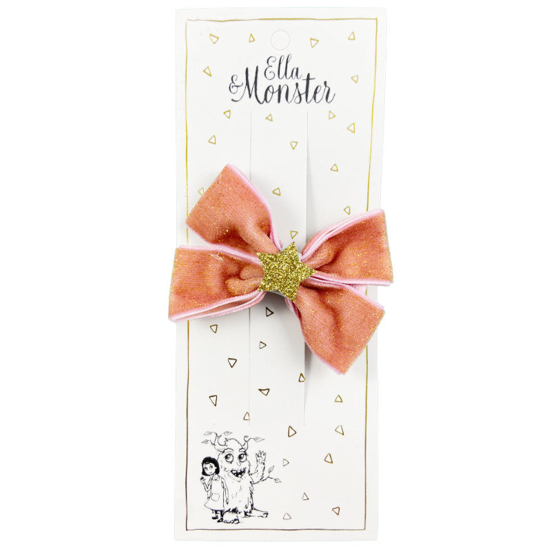 ROMANTIC CHRISTMAS BOW ROSE HAIRCLIP