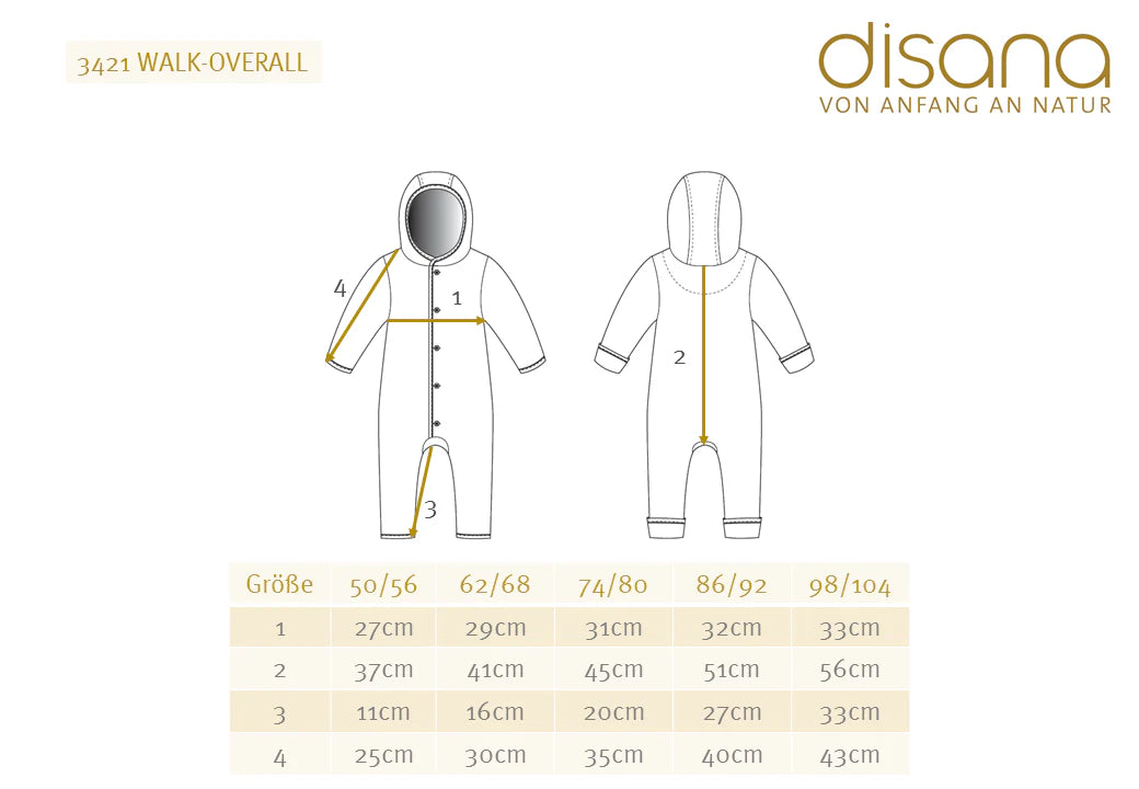 Walk-Overall mit Kapuze, Knöpfe