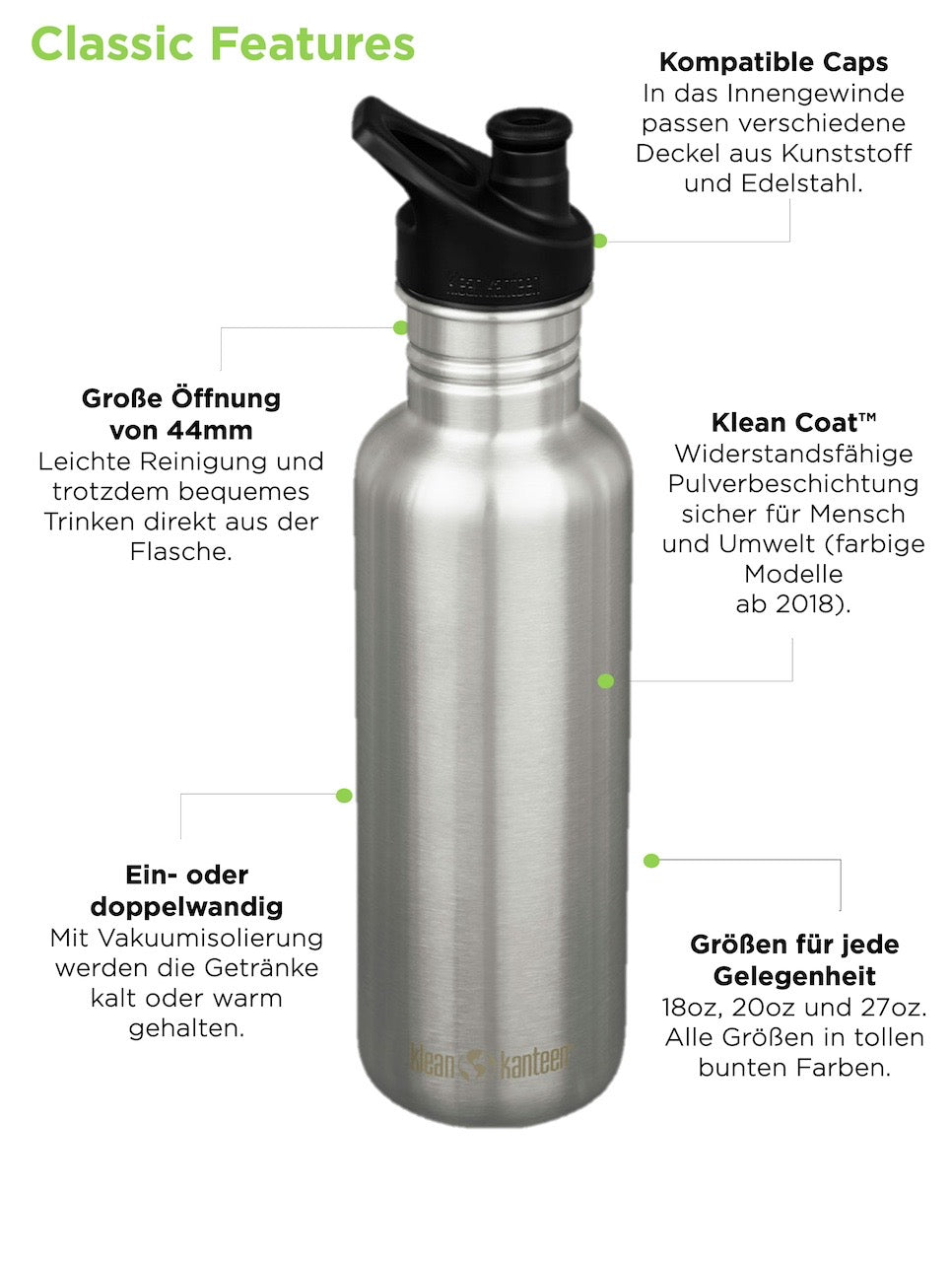 Kanteen Classic (Sport Cap) 800ml