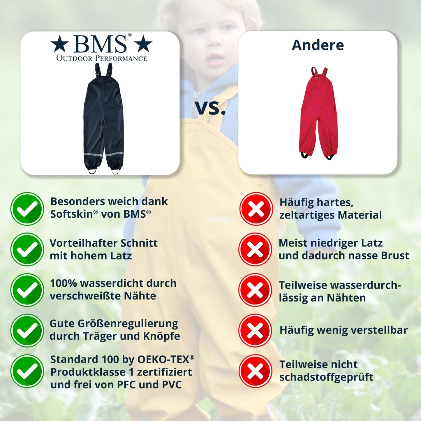Matschhose - Buddelhose mit Latz