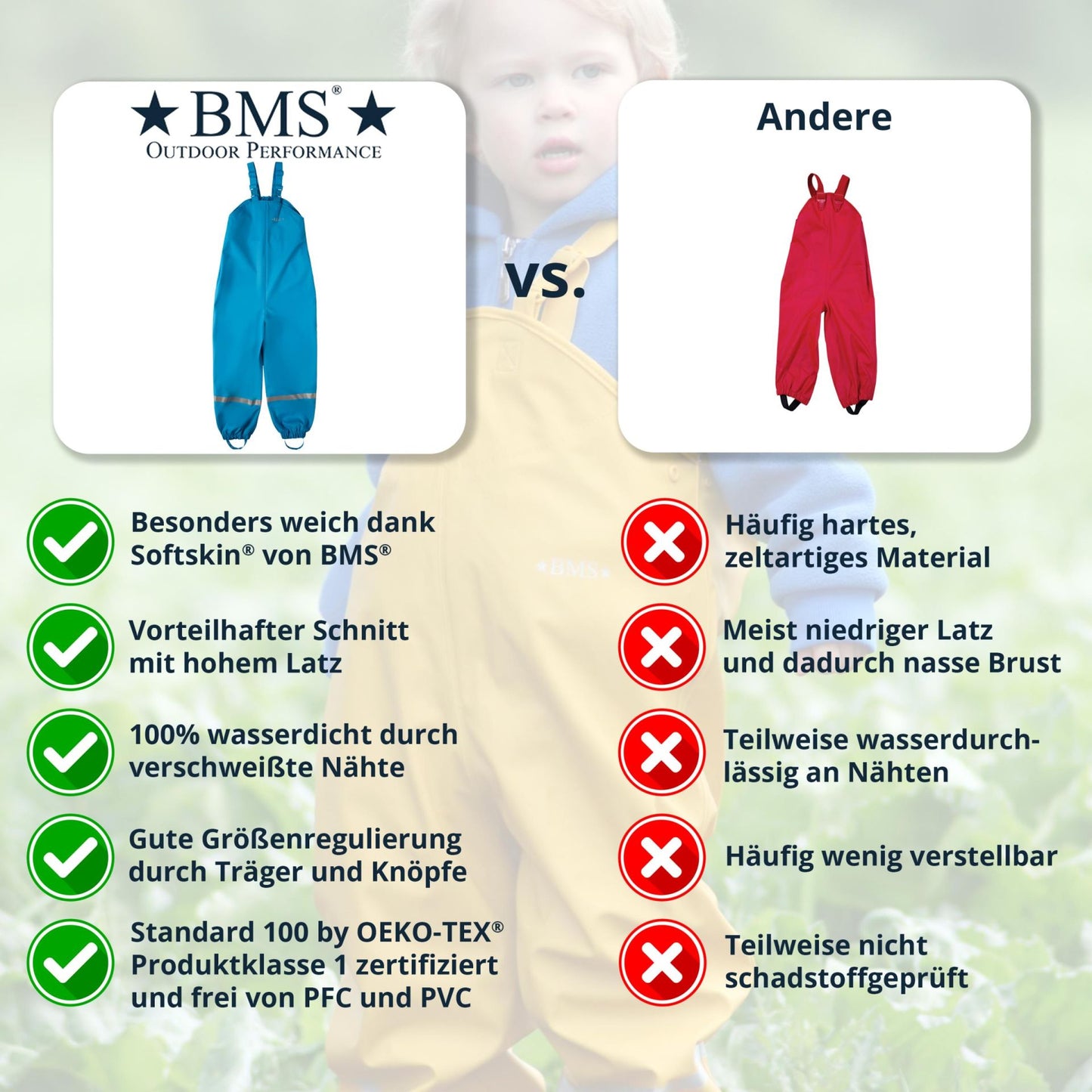 Matschhose - Buddelhose mit Latz