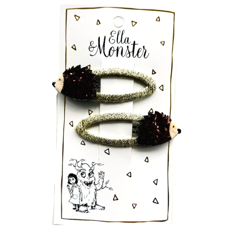 HAIR CLIP GLITTER HEDGEHOG