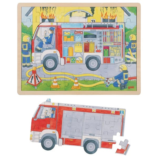 Schichtenpuzzle Feuerwehreinsatz
