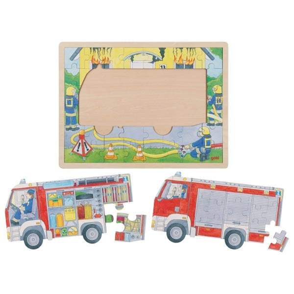 Schichtenpuzzle Feuerwehreinsatz