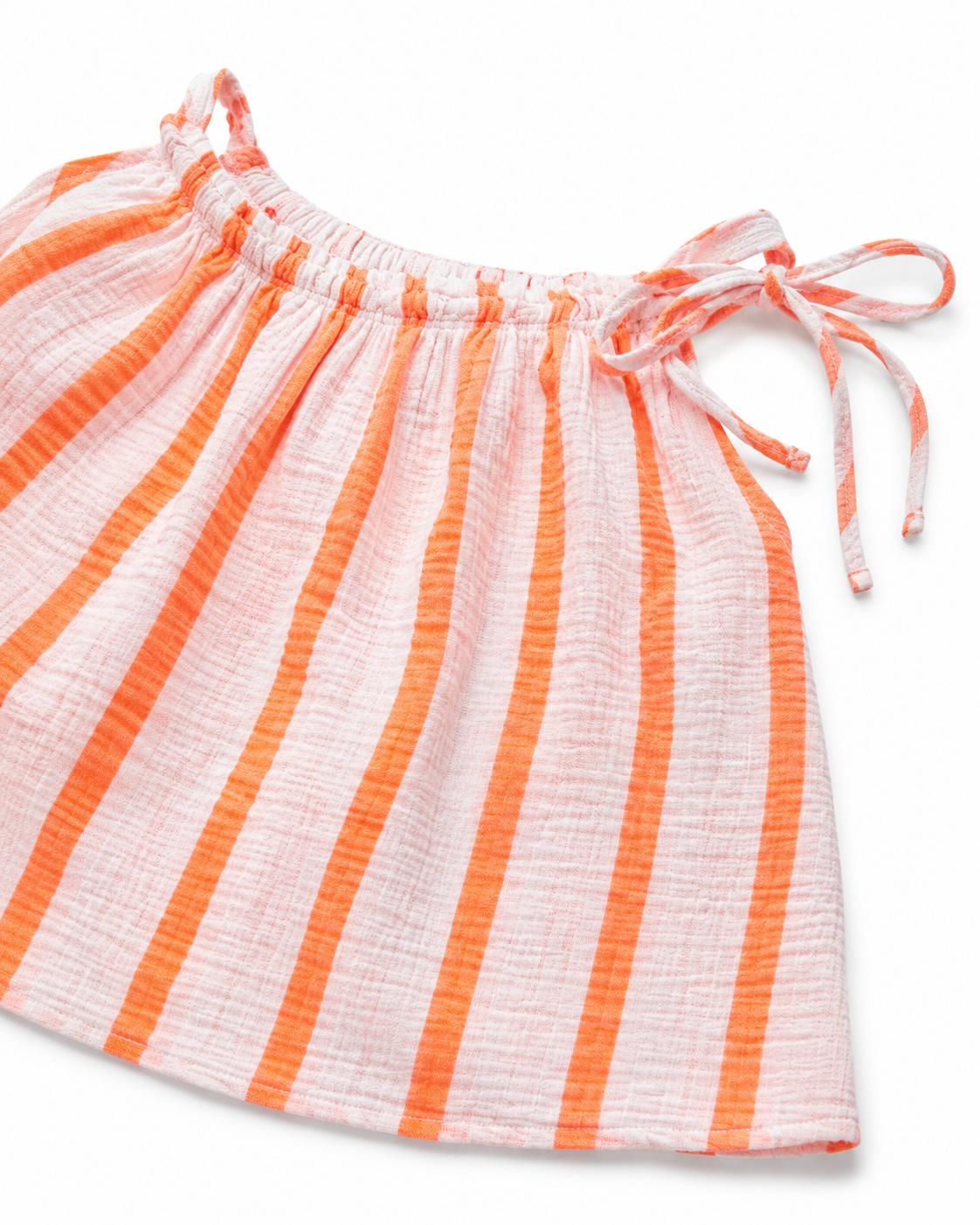 Top Musselin - orange gestreift
