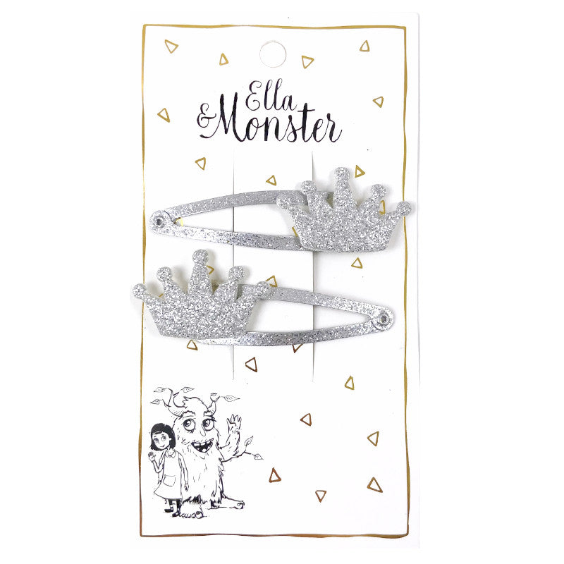 SILVER CROWN HAIR CLIP