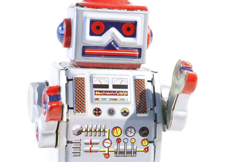Leader Roboter, 10cm, silber/rot