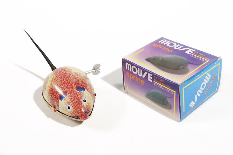Blechmaus, die mit dem Schwanz wedelt, braun