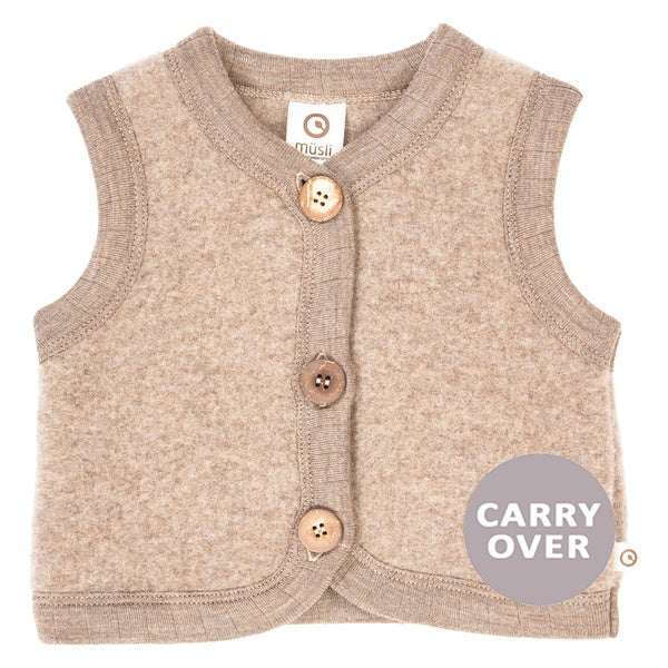 Müsli Woolly fleece vest – Balsam melange