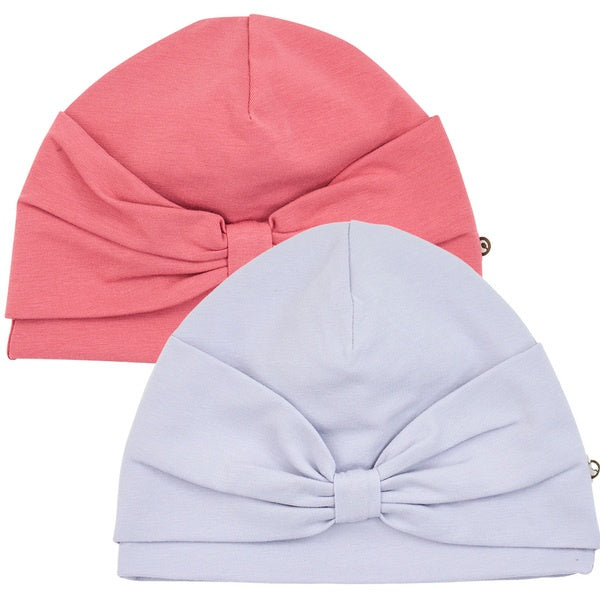 Müsli Cozy me bow hat baby 2-pack – Mauve / Baroque rose