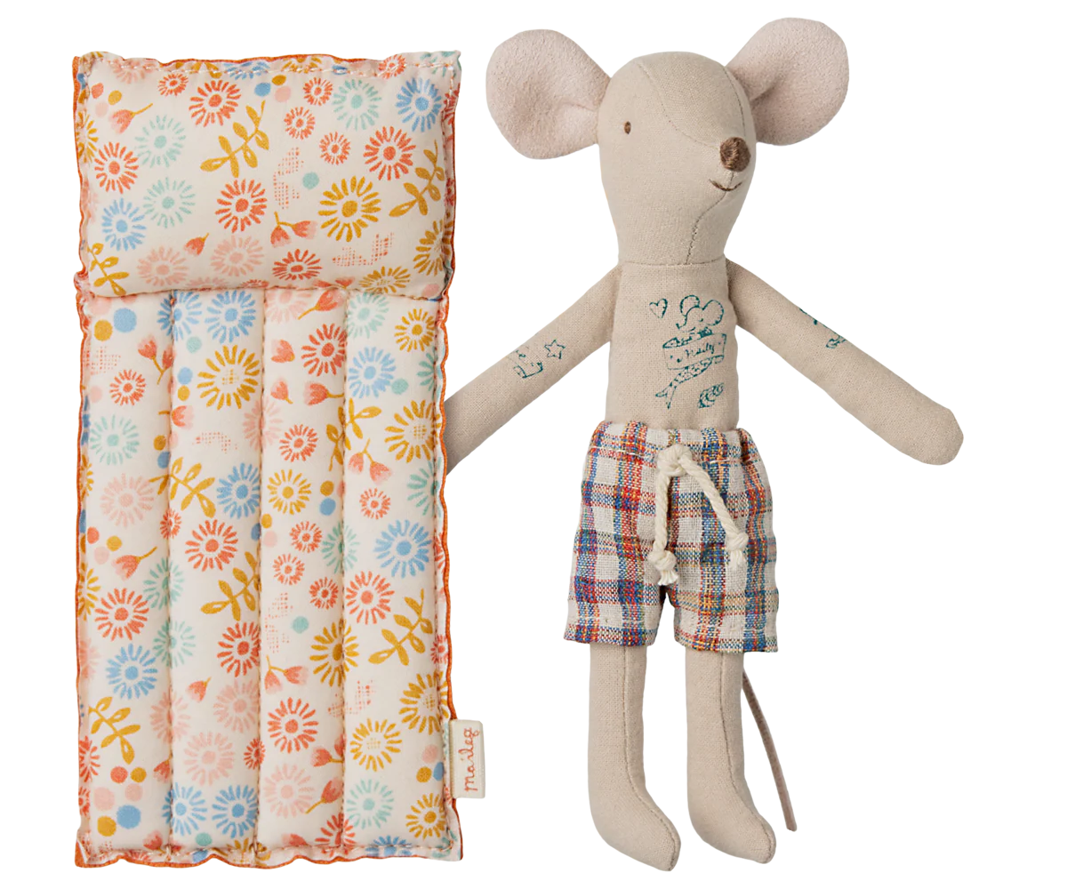 Strandmaus mit Luftmatratze, Papa - Blume