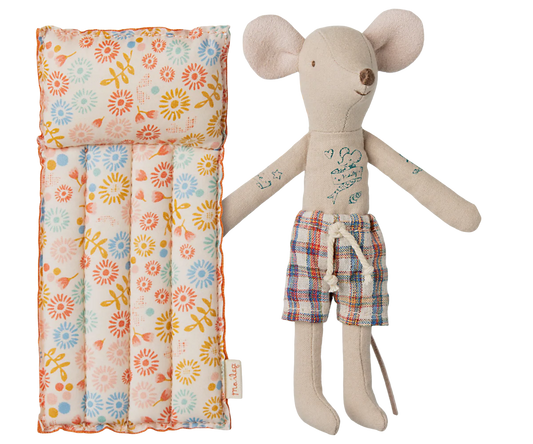 Strandmaus mit Luftmatratze, Papa - Blume