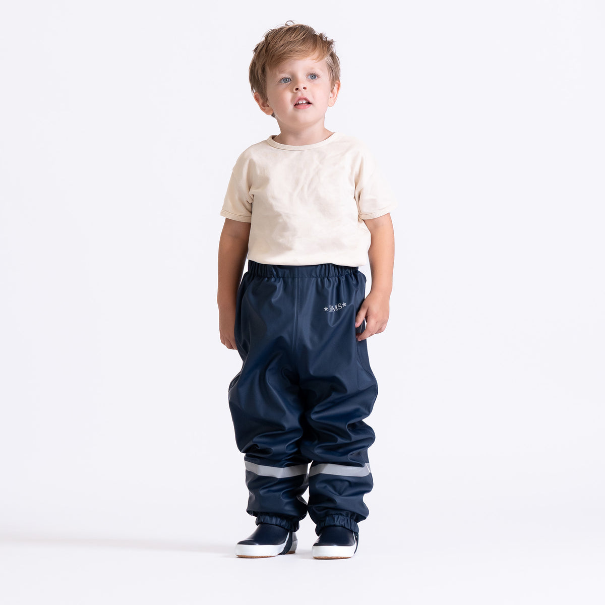 BMS Kinder Bundhose mit Fleecefutter Smoke Blue – getragen