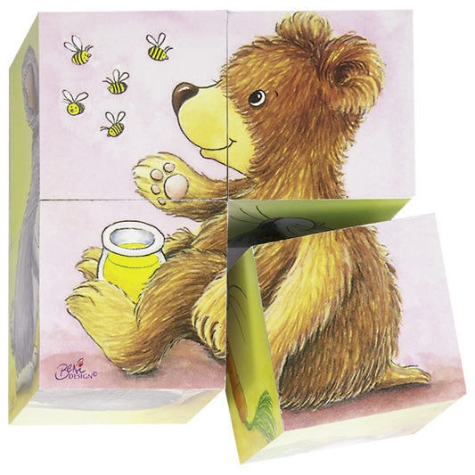 Würfelpuzzle Tierkinder