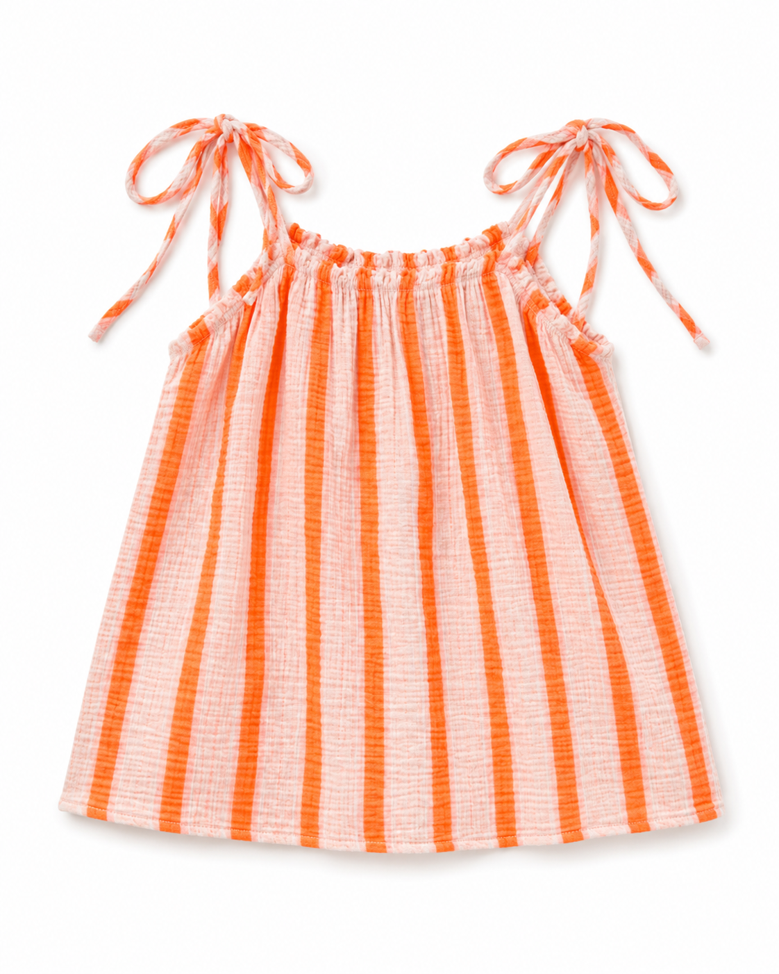 Top Musselin - orange gestreift