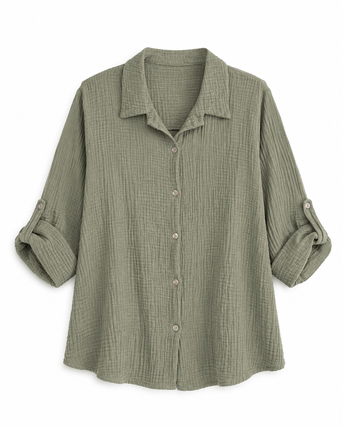Hemdbluse Musselin - Khaki