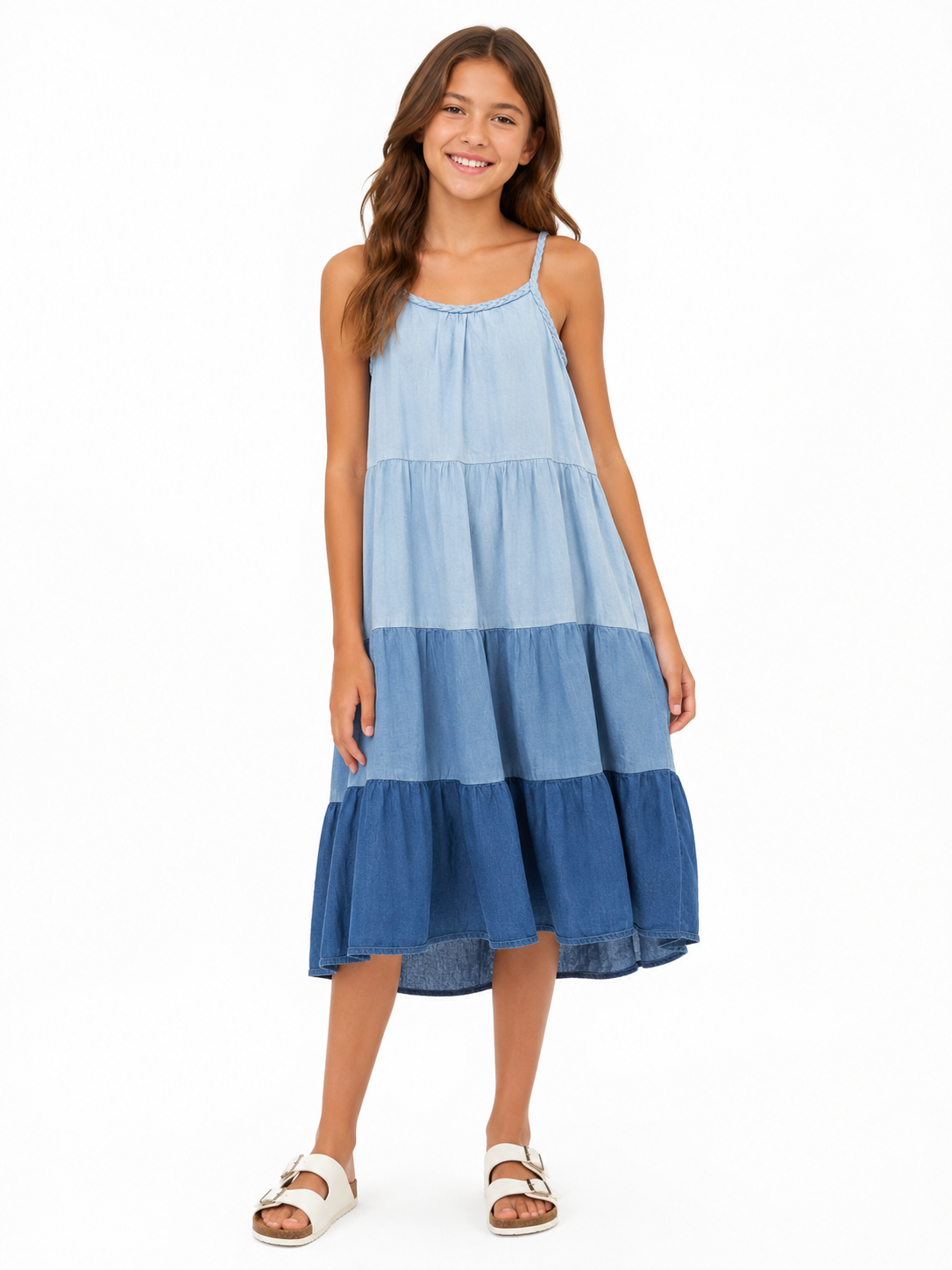 Kleid | Blau gestuft | Größe 164