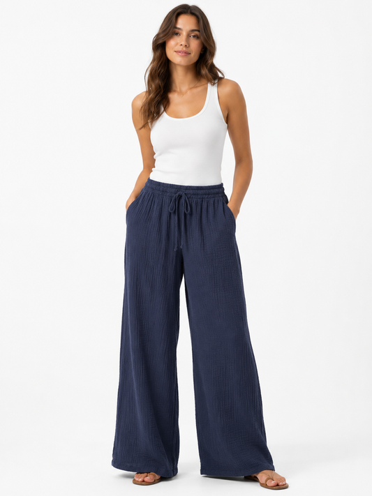 Hose Musselin - dunkelblau