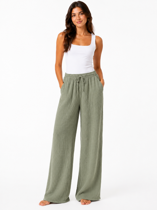 Hose Musselin - Khaki