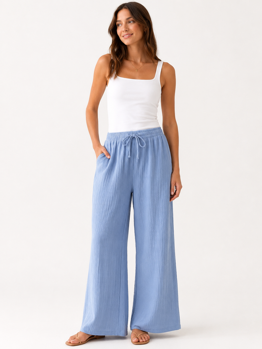 Hose Musselin - blau