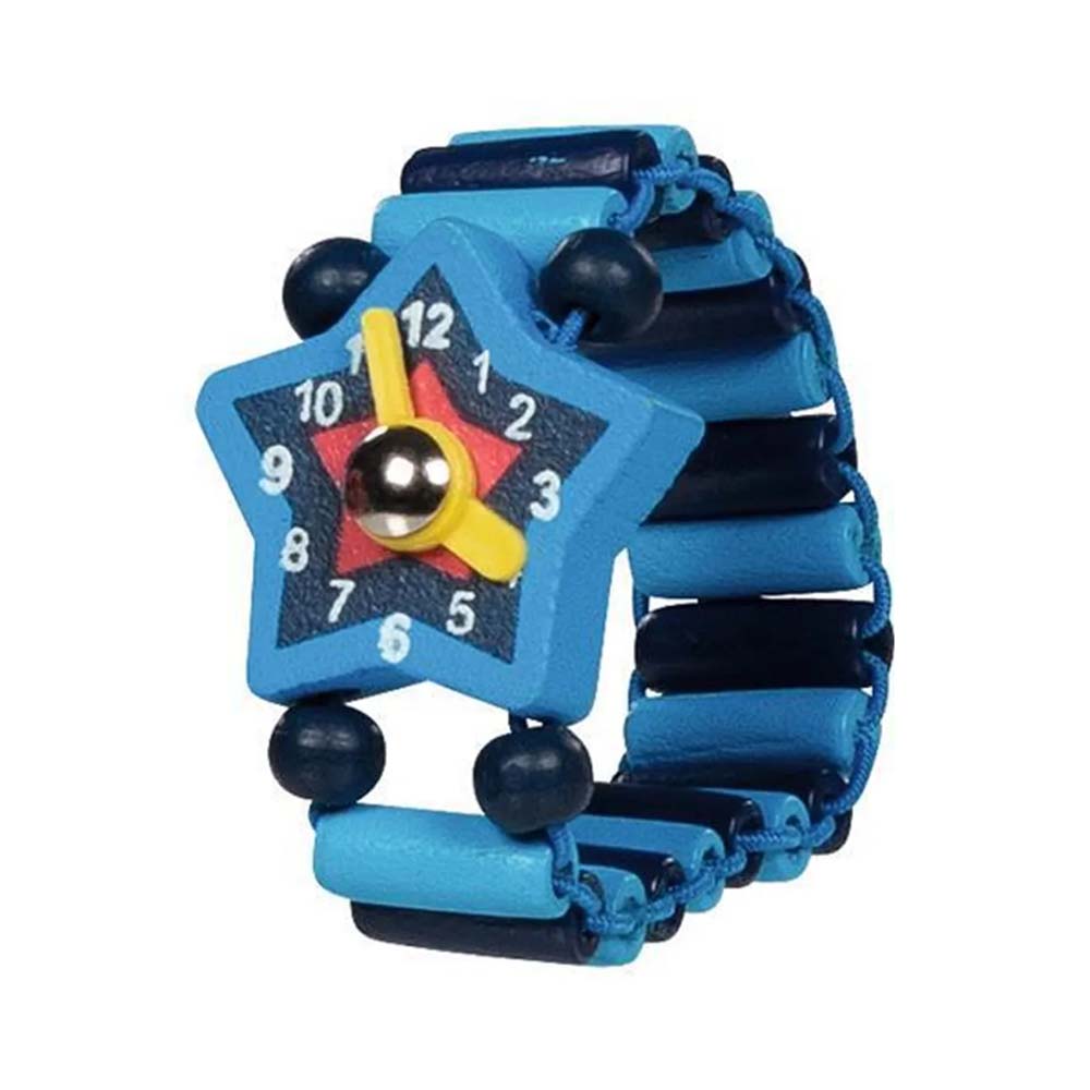 Holzuhr mit elastischem Armband und beweglichen Zeigern