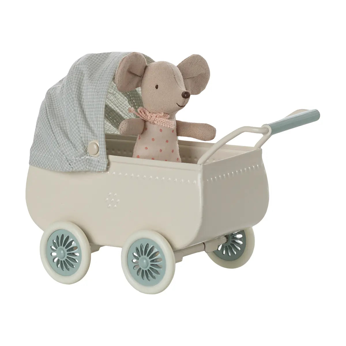 Kinderwagen mit Babymaus - Minze