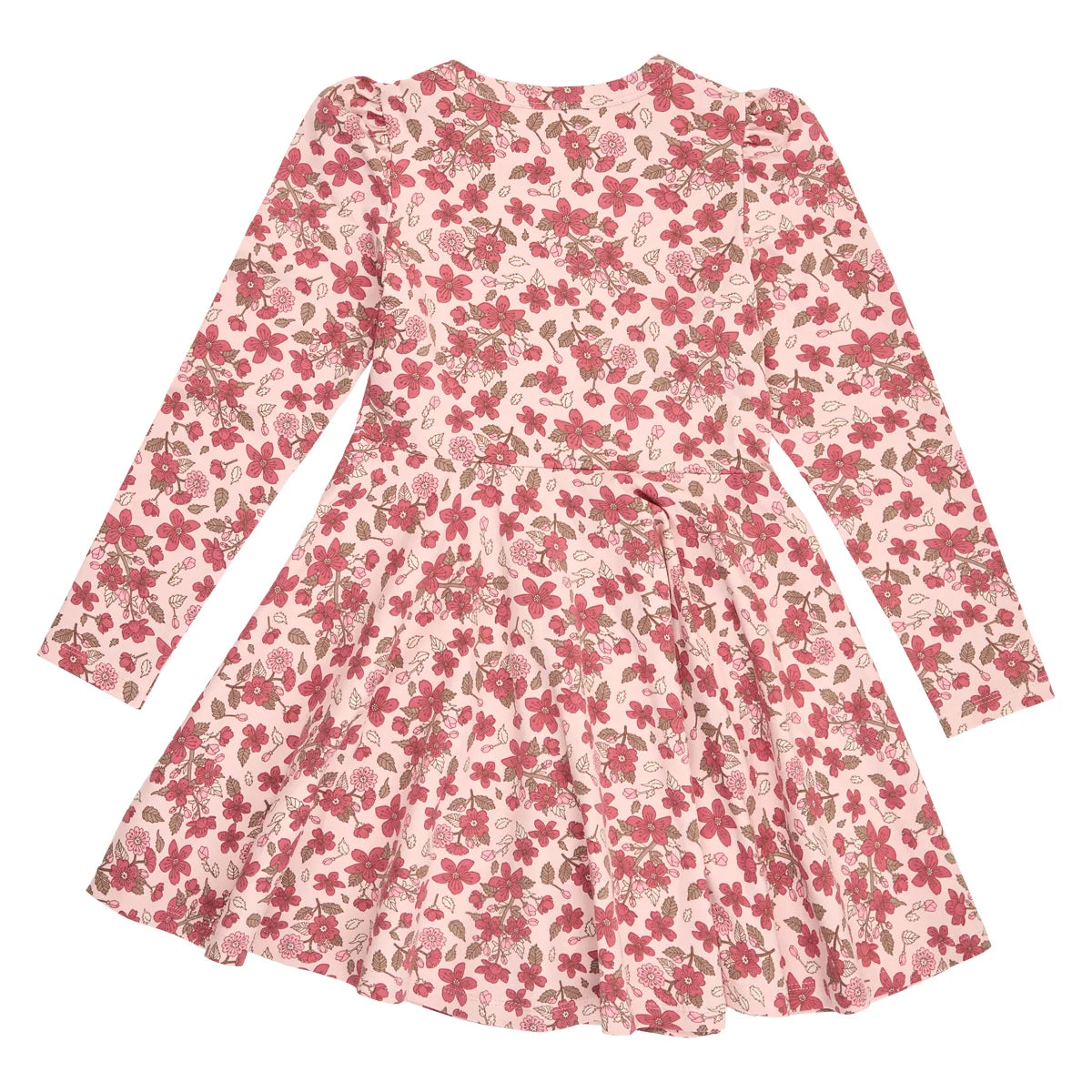 Patterned Long-Sleeve Swing Dress