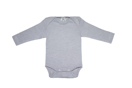Baby-Body langarm – Seide/Wolle kbT/Baumwolle