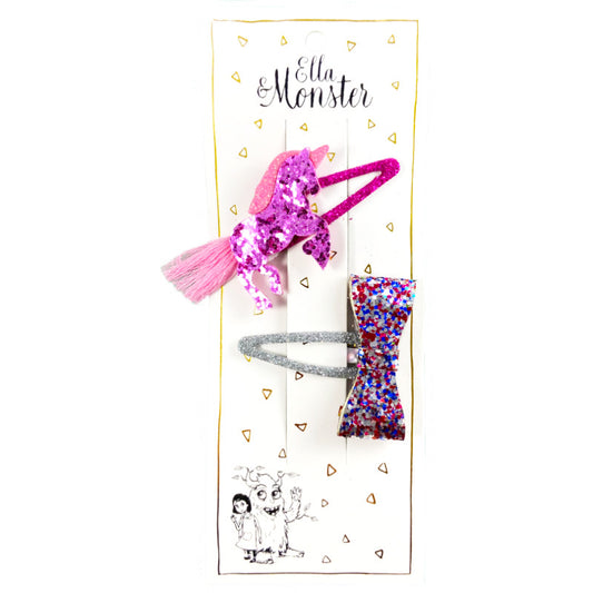 Pink Glitter Horse Set