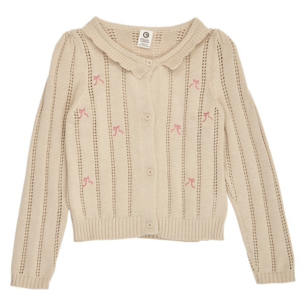 Müsli Bouquet knit pointelle cardigan in Oak