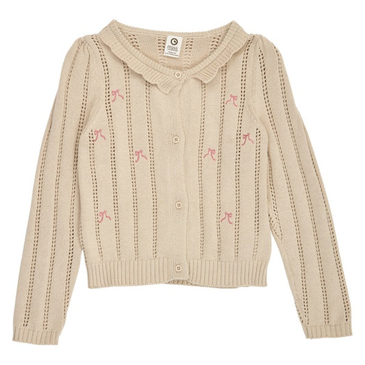 Müsli Bouquet knit pointelle cardigan in Oak