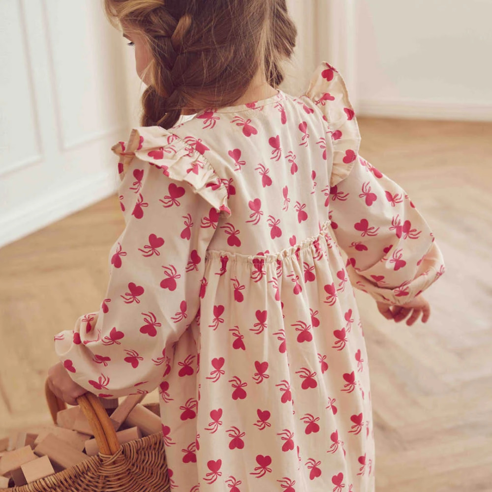 Müsli Langarmkleid - Oak/ Rouge red
